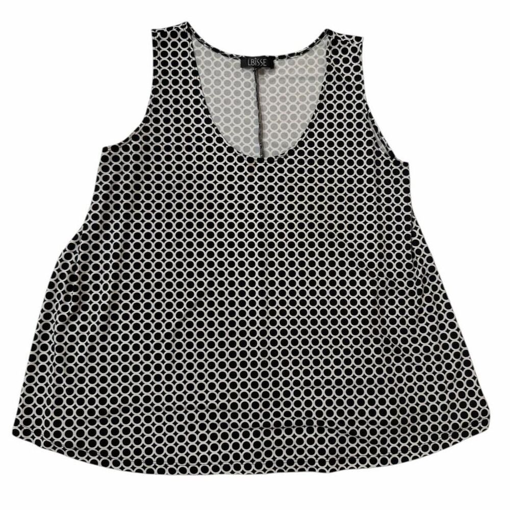 LBISSE black & white polka dot blouse with a flowy fit
